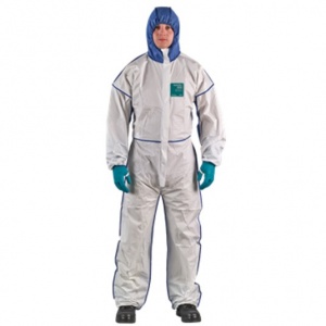 Ansell AlphaTec 1800 Comfort White Coveralls with SMS Hood 195